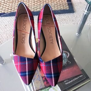Red Plaid Heels